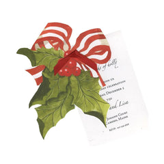 Holly With Bow With Ribbon and Tag Invitation Cards (Set Of 60)