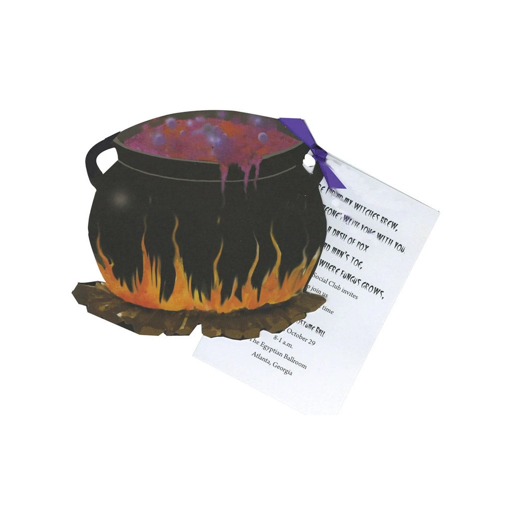 Witches Caldron With Ribbon and Tag Invitation Cards (Set Of 60)