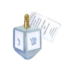 Dreidel With Ribbon and Tag Invitation Cards With Glitter (Set Of 60)
