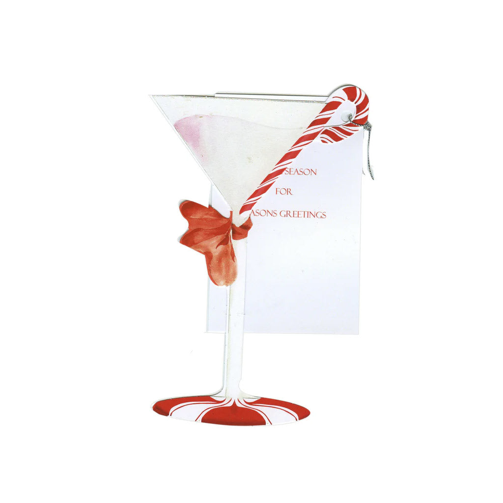Peppermint Martini With Ribbon and Tag Invitation Cards With Glitter (Set Of 60)