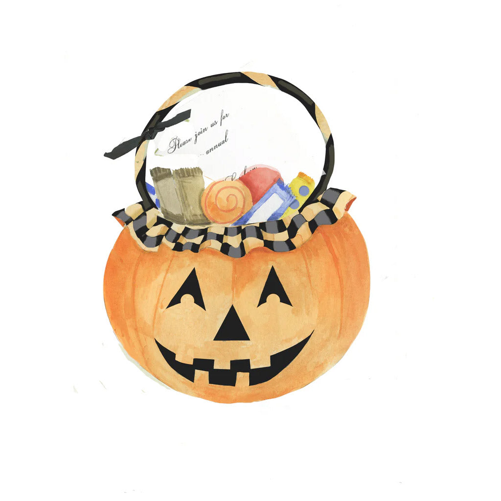 Trick or Treat With Ribbon and Tag Invitation Cards (Set Of 60)