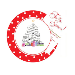 Christmas Plate With Ribbon and Tag Invitation Cards (Set Of 60)