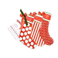 Christmas Socks With Ribbon and Tag Invitation Cards (Set Of 60)