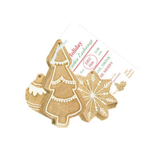 Christmas Cookies With Ribbon and Tag Invitation Cards with Glitter (Set Of 60)