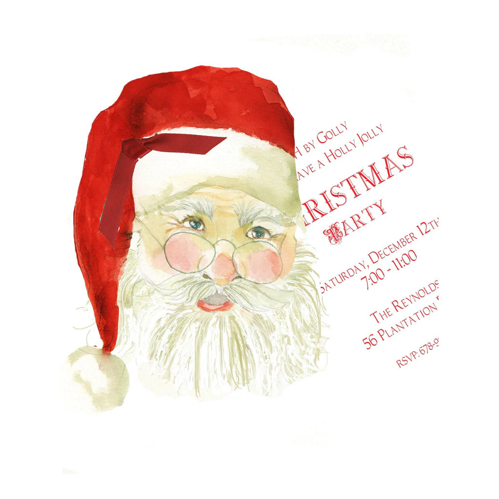 Santa Claus With Ribbon and Tag Invitation Cards With Glitter (Set Of 60)