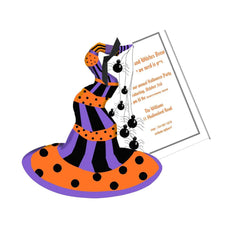 Witches Hat With Spiders With Ribbon and Tag Invitation Cards (Set Of 60)
