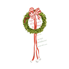 Wreath With Bells With Ribbon and Tag Invitation Cards (Set Of 60)