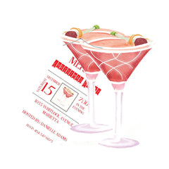 Holiday Cosmo With Ribbon and Tag Invitation Cards (Set Of 60)