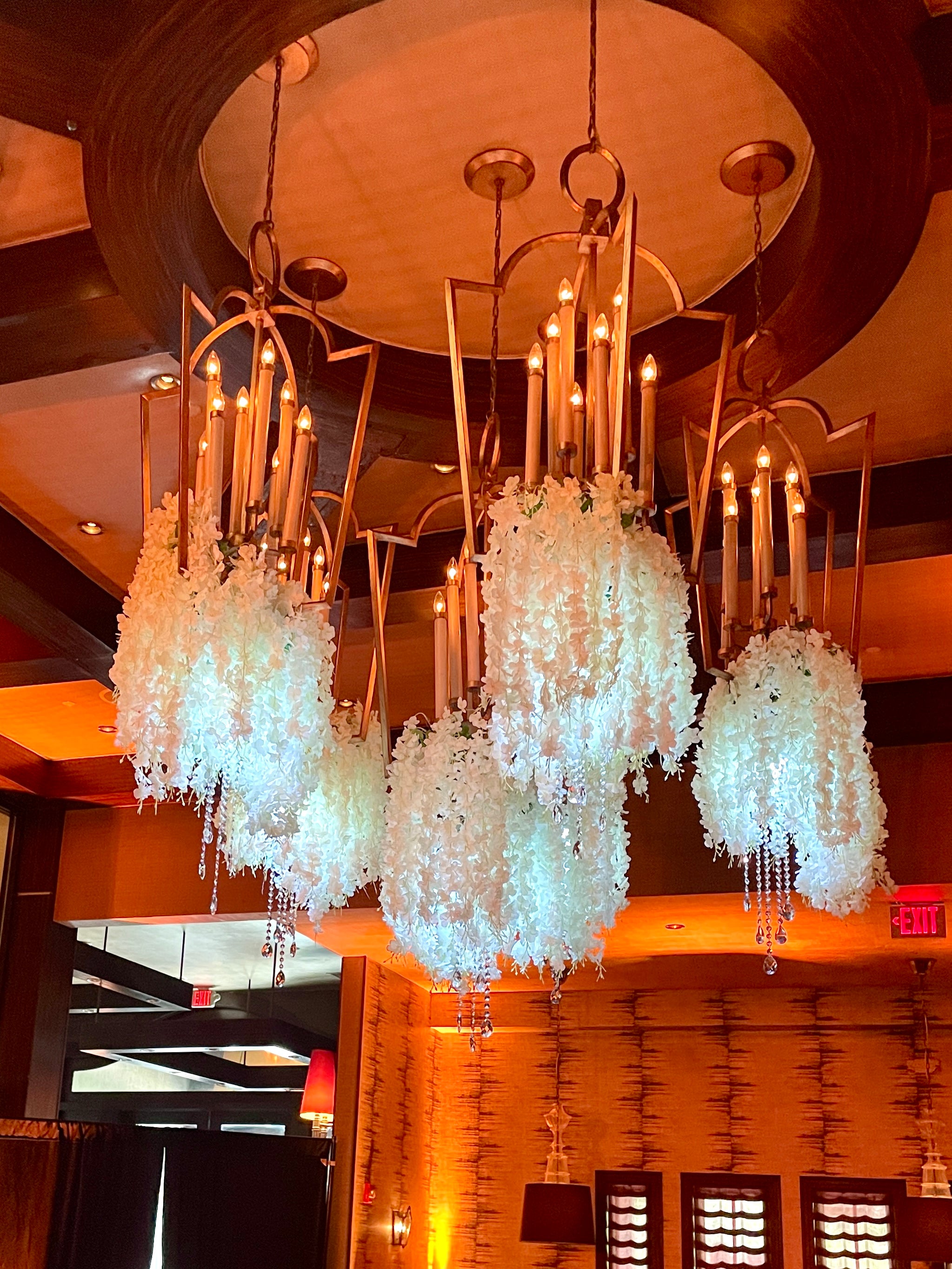 Chandelier Decor W/ Cascading Crystal Rental