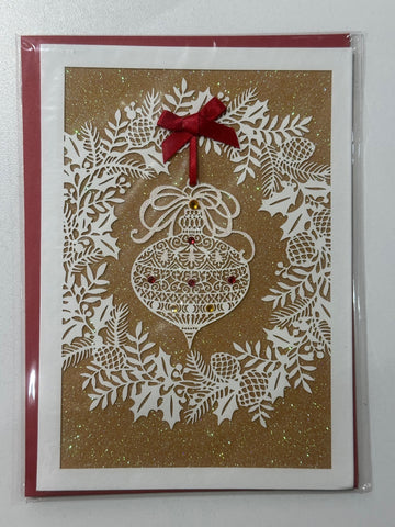 White Wreath Christmas Greeting Card (Limited Quantities)