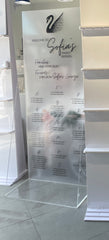 Swan Sensation Frosted Acrylic Seating Chart Rental