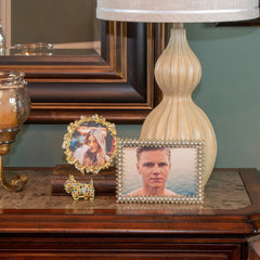 Crystal & Pearl Frame 4" x 6" - Silver