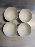 Dipping Bowls - Set Of 4, White Ribbed