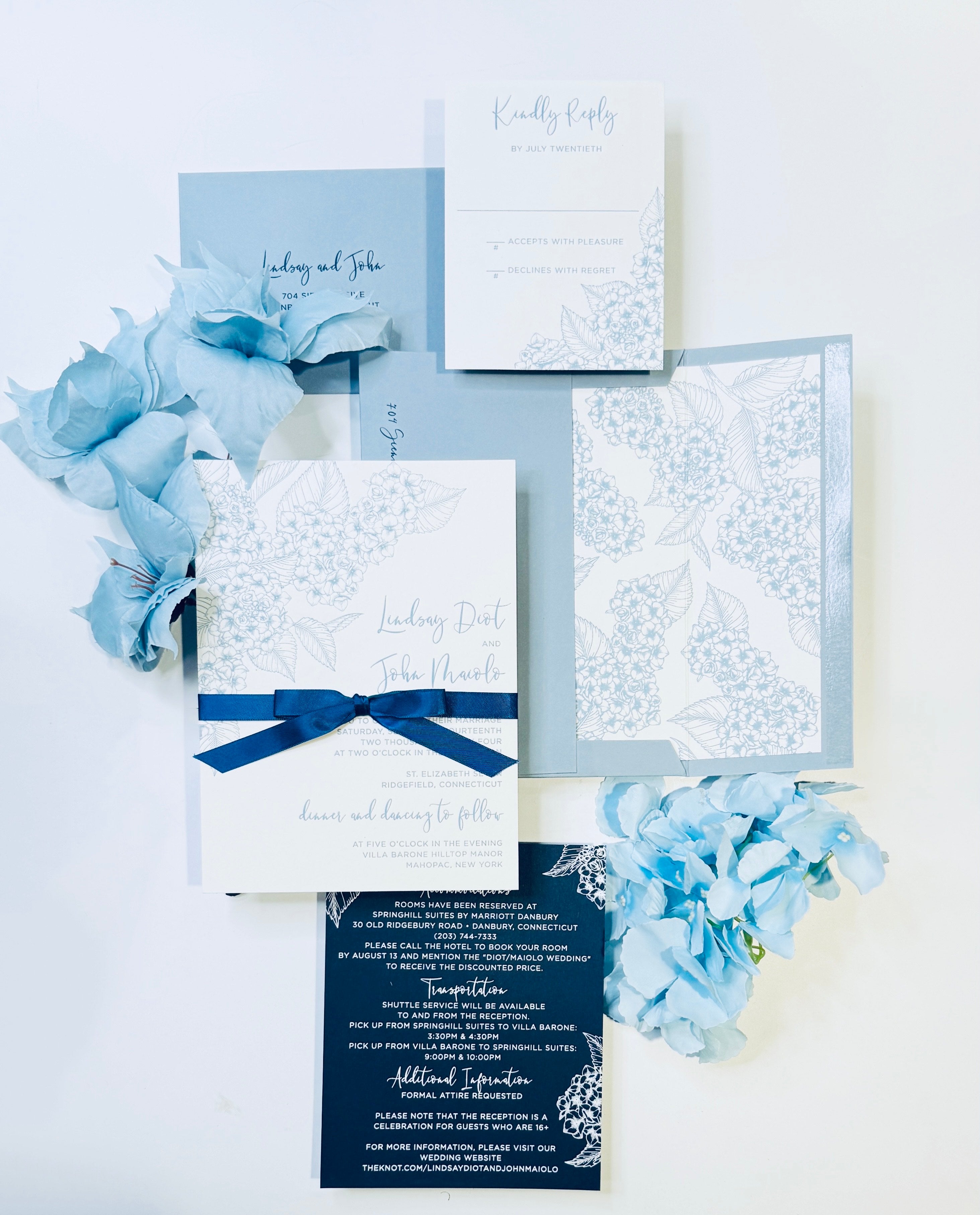 Beautiful Letterpress Invitation w/ ribbon