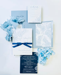 Beautiful Letterpress Invitation w/ ribbon