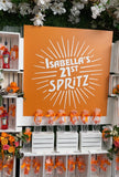 Crate Backdrop w/Custom sign, 4 floral arrangements, 4 orange mini arrangements