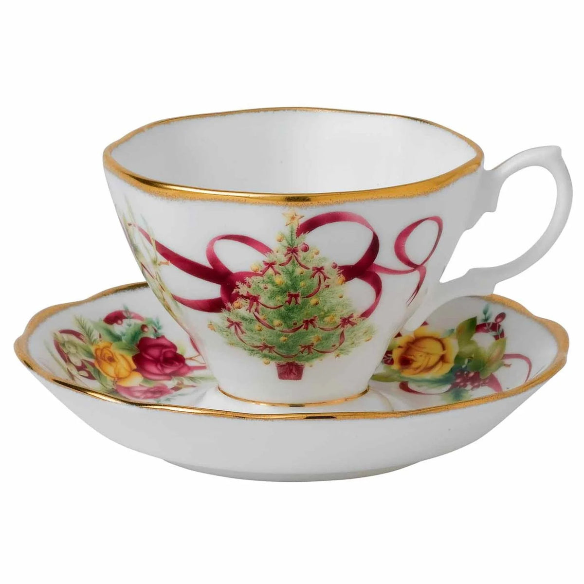 Royal Albert Old Country Roses Christmas Tree Teacup & Saucer