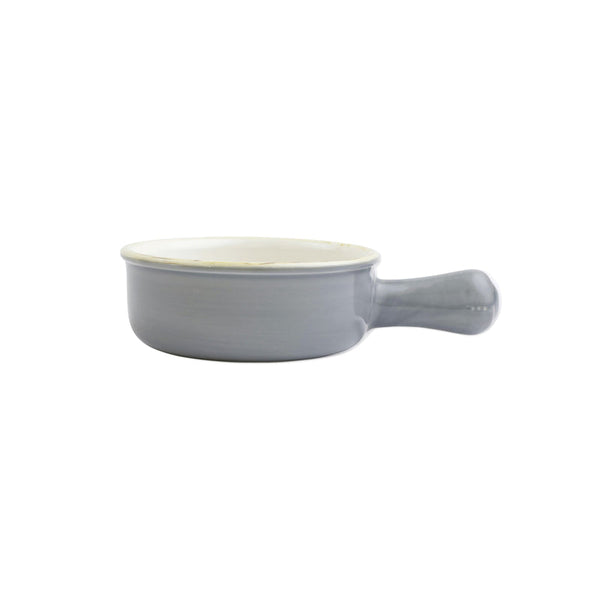Italian Bakers Small Round Baker With Large Handle, Gray