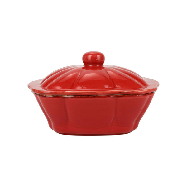 Italian Bakers Square Covered Casserole Dish, Red