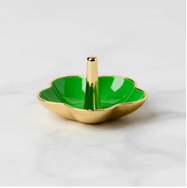 Make It Pop Green Metal Ring Dish
