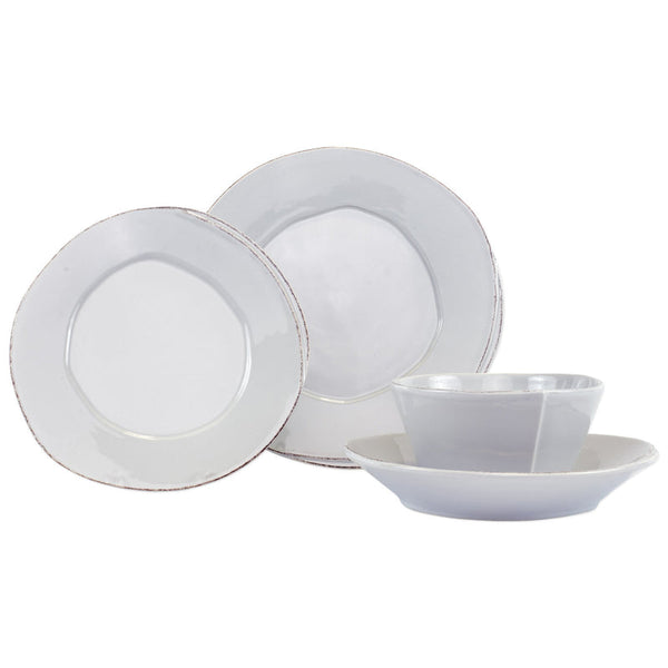 Lastra Four-Piece Place Setting, Light Gray