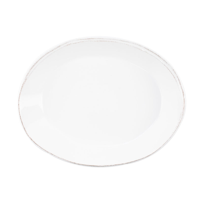 Lastra White Small Oval Baker