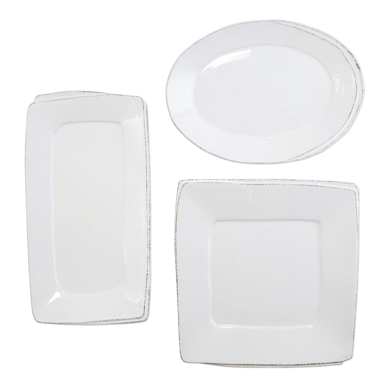 Lastra White 3-piece Serveware Set