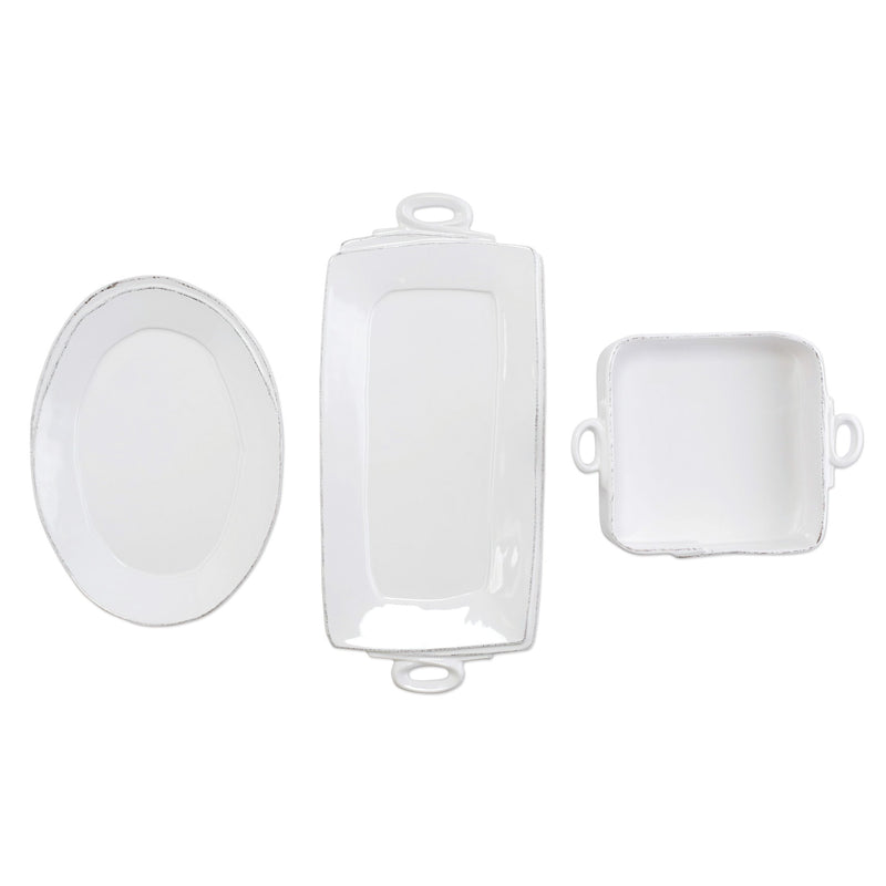 Lastra White 3-piece Hostess Set