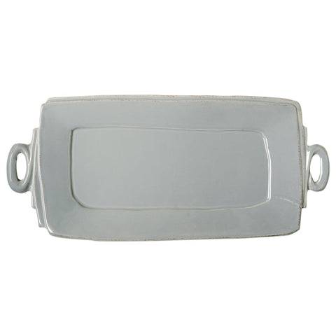 Lastra Handled Rectangular Platter, Gray