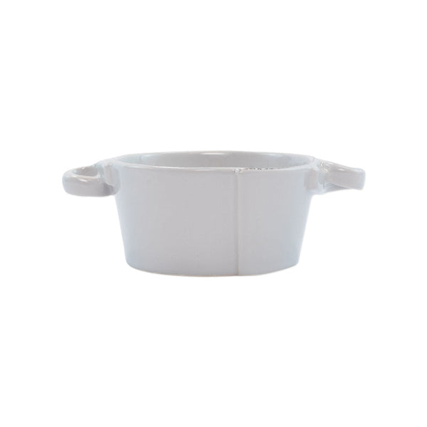 Lastra Small Handled Bowl, Light Gray