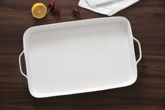 Le Blanc Rectangular Tray with Handles