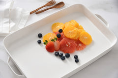 Le Blanc Rectangular Tray with Handles