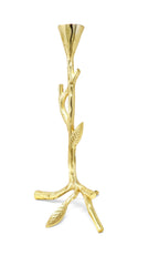 Gold Taper Candle Holder with Branch Design