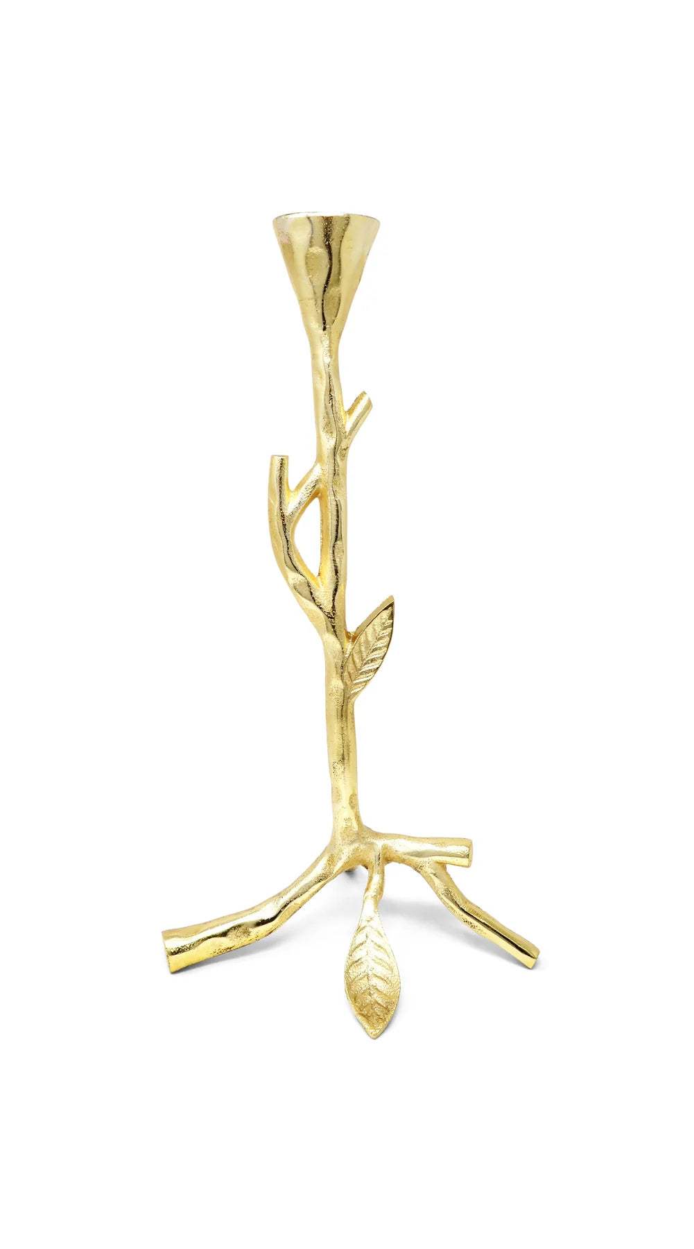 Gold Taper Candle Holder with Branch Design