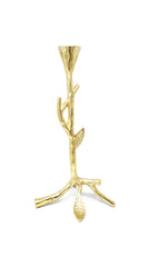 Gold Taper Candle Holder with Branch Design