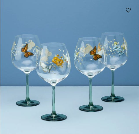 Butterfly Meadow Balloon Glasses Set Of 4