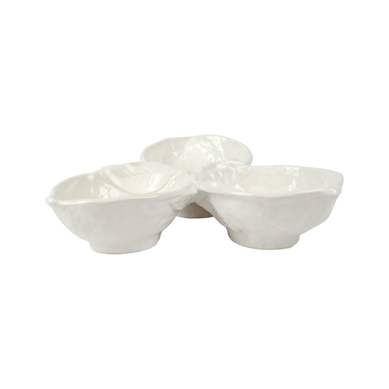 Limoni White Figural Lemon Three-part Server