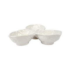 Limoni White Figural Lemon Three-part Server