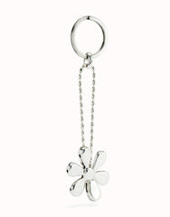 Flower Keyring With Yellow Faceted Crystal