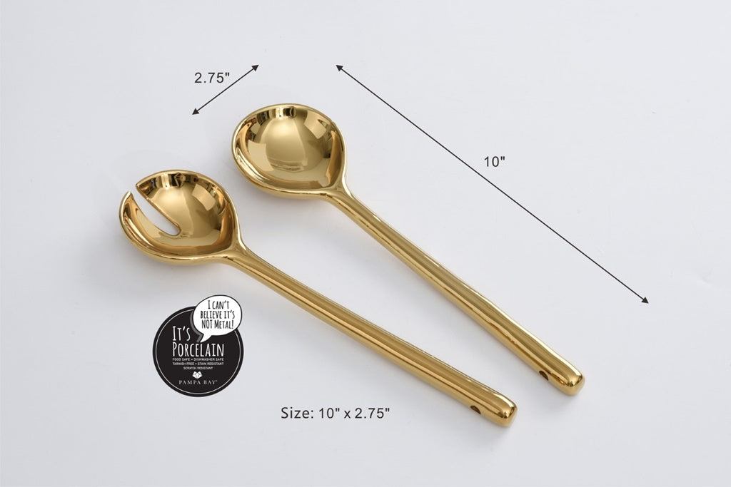 Madera Salad Servers - Gold