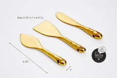 Madera Cheese Knives Set of 3 - Gold