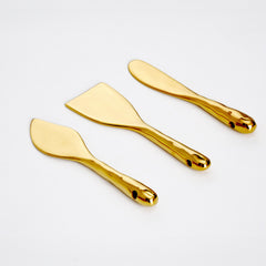 Madera Cheese Knives Set of 3 - Gold