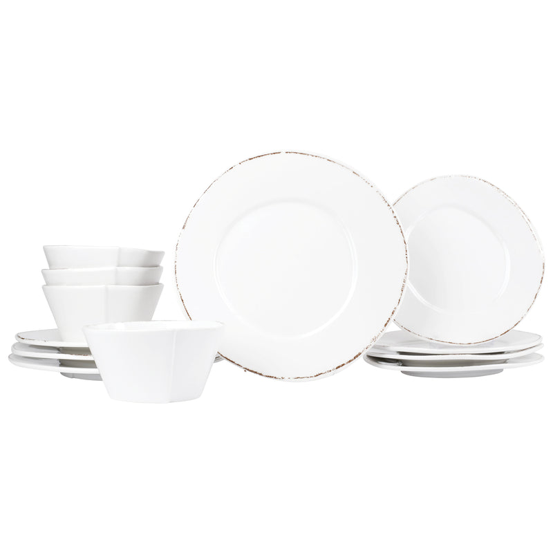 Melamine Lastra White Twelve-piece Place Setting