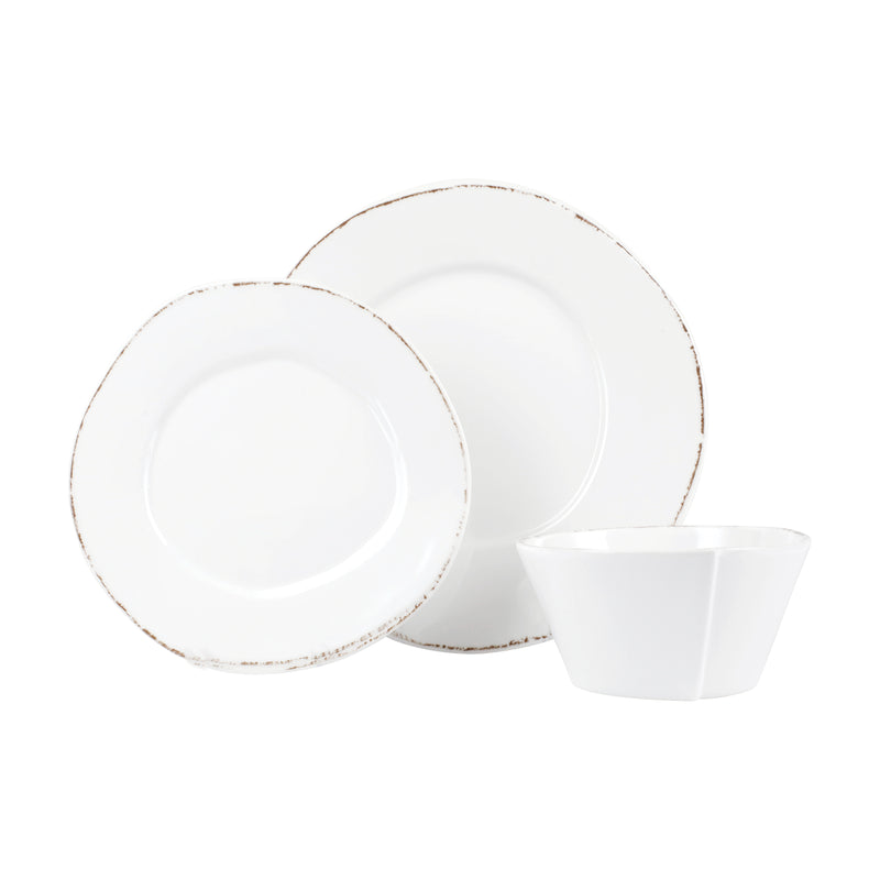 Melamine Lastra White Three-piece Place Setting