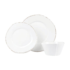 Melamine Lastra White Three-piece Place Setting