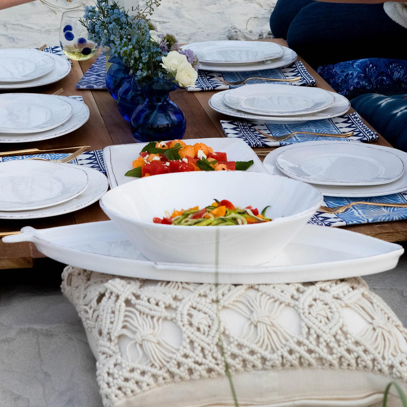 Melamine Lastra White Shallow Bowl