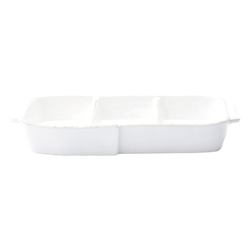 Melamine Lastra White Three-part Server