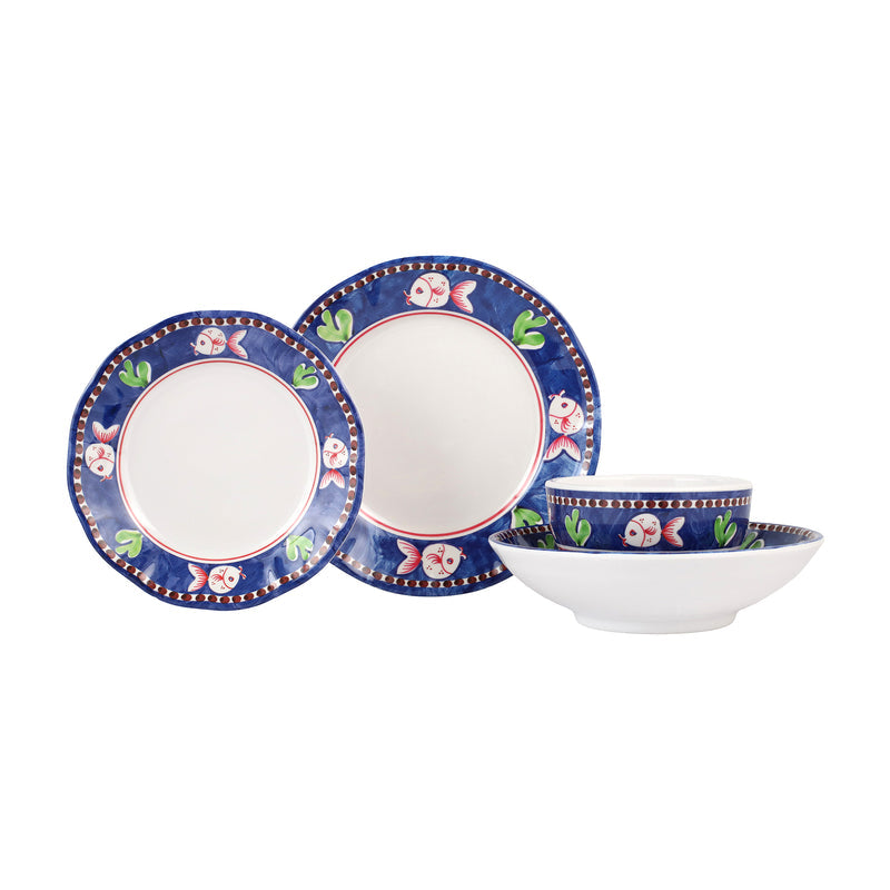 Melamine Campagna Pesce Four-piece Place Setting