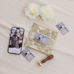 Gorgeous Lace Glitter Paper Laser Cut Invitation with NFC Tag