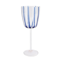 Nuovo Stripe Blue Wine Glass